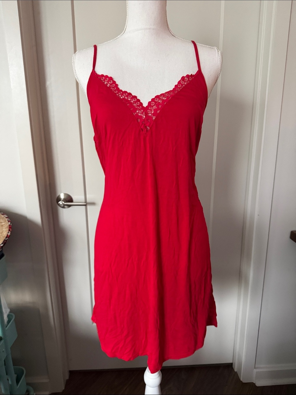 NWOT Victoria’s Secret Red Modal Slip Lace Inset Size XL